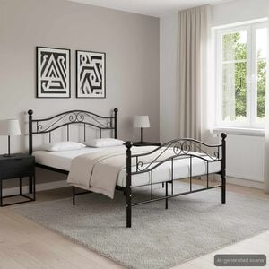 vidaXL Bett Schwarz Metall 120x200 cm
