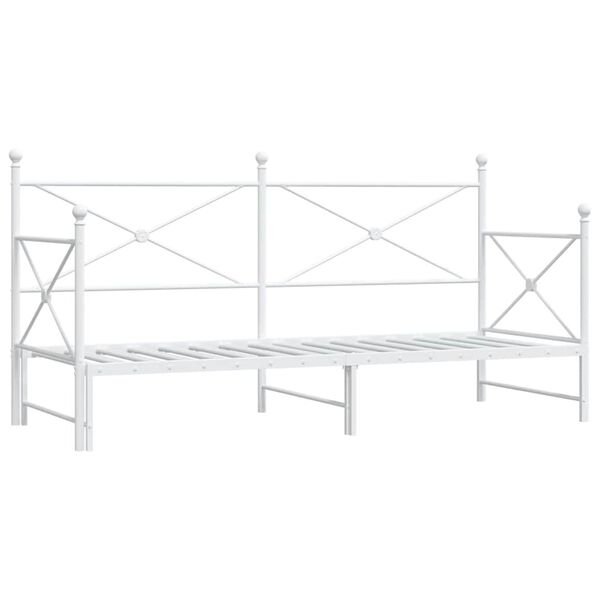 vidaXL Tagesbett Ausziehbar ohne Matratze Wei&szlig; 80x200 cm Stahl