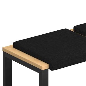 vidaXL Bankkissen 4 stk. Stoff Schwarz Tiefe 35 cm