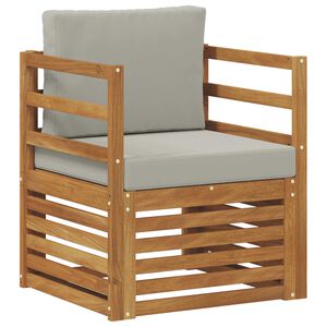 vidaXL Outdoor-Sofa Massives Akazienholz und Polyester Natur