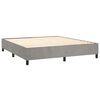 vidaXL Boxspringbett mit Matratze Hellgrau 160x200 cm Samt