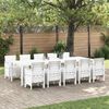 vidaXL Garten Essgruppe mit Kissen 11 pcs Wei&szlig; Poly-Rattan und Stahl