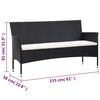 vidaXL 4-tlg. Garten-Lounge-Set mit Auflagen Poly Rattan Schwarz