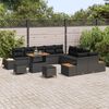 vidaXL Gartensofa-set mit Kissen 13 pcs Schwarz Poly Rattan