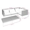 vidaXL 5-tlg. Garten-Lounge-Set mit Kissen Poly Rattan Dunkelgrau