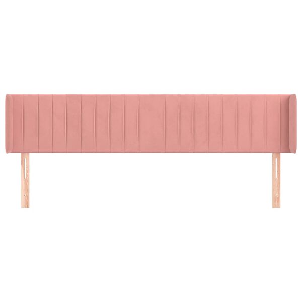 vidaXL Kopfteil mit Ohren Rosa 163x16x78/88 cm Samt