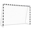 vidaXL Fu&szlig;balltor 300 x 200 x 90 cm Metall Schwarz und Wei&szlig;