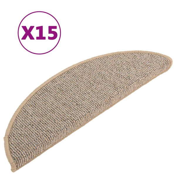 vidaXL Stufenmatten 15 Stk. 56x17x3 cm Braun Halbrund