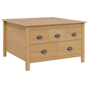 vidaXL Couchtisch mit Schubladen Hill Honigbraun 79,5 x 79,5 x 49 cm