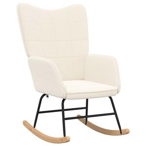 vidaXL Schaukelstuhl Creme Sherpa-Stoff