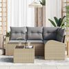 vidaXL Gartensofa-set mit Kissen 5 pcs Beige und hellgrau Poly-Rattan