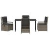 vidaXL Garten Essgruppe 5 pcs Grau Poly-Rattan