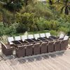vidaXL 19-tlg. Garten-Essgruppe mit Kissen Poly Rattan Braun