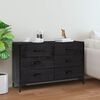 vidaXL Sideboard Schwarz 110x35x70 cm Massivholz Kiefer