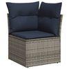 vidaXL 8-tlg. Garten-Sofagarnitur mit Kissen Grau Poly Rattan