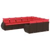 vidaXL 10-teiliges Gartensofa-Set mit Kissen, braun, Polyrattan