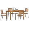 vidaXL Garten Essgruppe 5 pcs Grau Poly Rattan