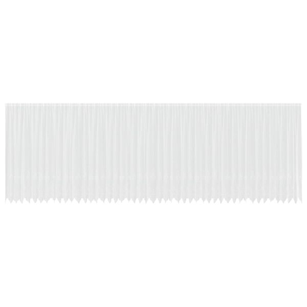 vidaXL Spitzenvorhang mit Vorh&auml;ngen Wei&szlig; 220 x 1200 cm Polyester