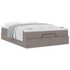 vidaXL Ottoman-Bett mit Matratze Taupe 140x200 cm Stoff