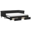 vidaXL Tagesbett Ausziehbar mit Schubladen Schwarz 90x200 cm Samt