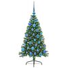 vidaXL K&uuml;nstlicher vorbeleuchteter Weihnachtsbaum Gr&uuml;n 120 cm PVC