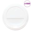 vidaXL Deckel f&uuml;r Pappbecher &Oslash;80 mm 8oz 1000 Stk. Wei&szlig; Kunststoff