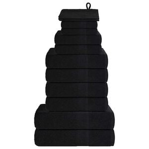 vidaXL 12-tlg. Handtuch-Set FROGN Schwarz 360 g/m&sup2;