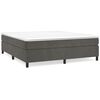 vidaXL Boxspringbett mit Matratze Dunkelgrau 160x200 cm Samt