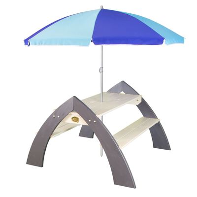 AXI Picknicktisch für Kinder Kylo mit Sonnenschirm XL Weiß und Grau