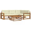 vidaXL Outdoor-Sofagarnitur mit Kissen 5 pcs Natur und Creme