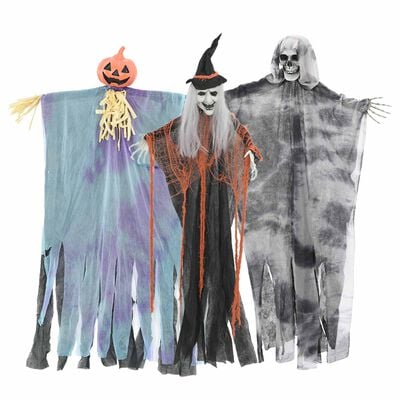 Halloween-Hängegeister, 3 Stk., Mehrfarbig, 61 x 97 cm