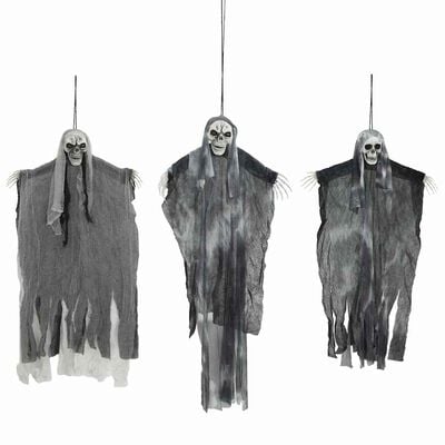 Halloween-Hängegeister, 3 Stk., Schwarz, 66 x 110 cm