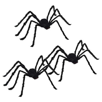 Halloween-Spinnendeko, 3 Stk., Schwarz, 150 cm