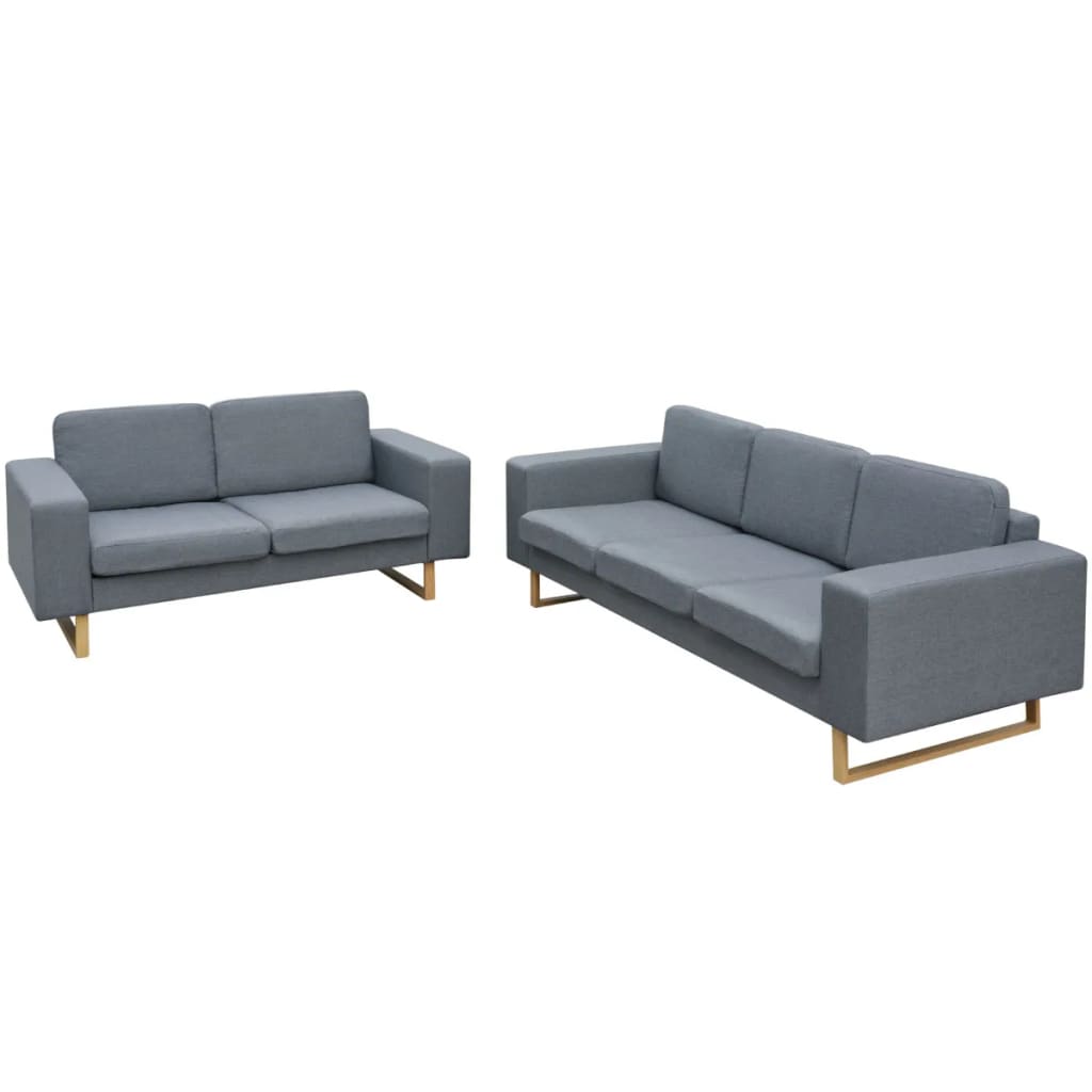 vidaXL 2-Sitzer und 3-Sitzer Sofa Set Hellgrau