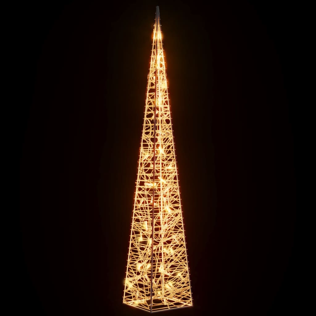 vidaXL Leuchtkegel Weihnachtsdekoration 60 LEDs Warmweiß 120 cm Acryl