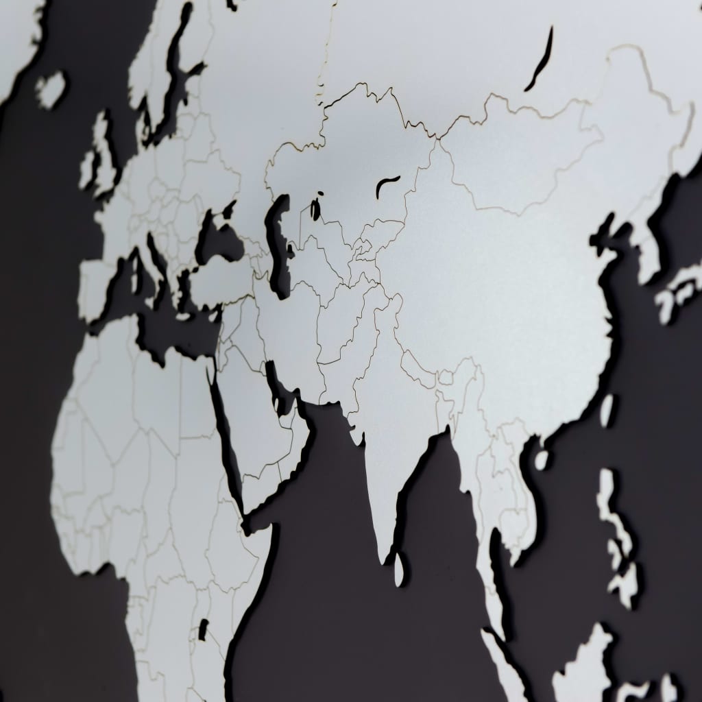 MiMi Innovations Weltkarte-Wanddeko aus Holz Luxury Weiß 130×78 cm