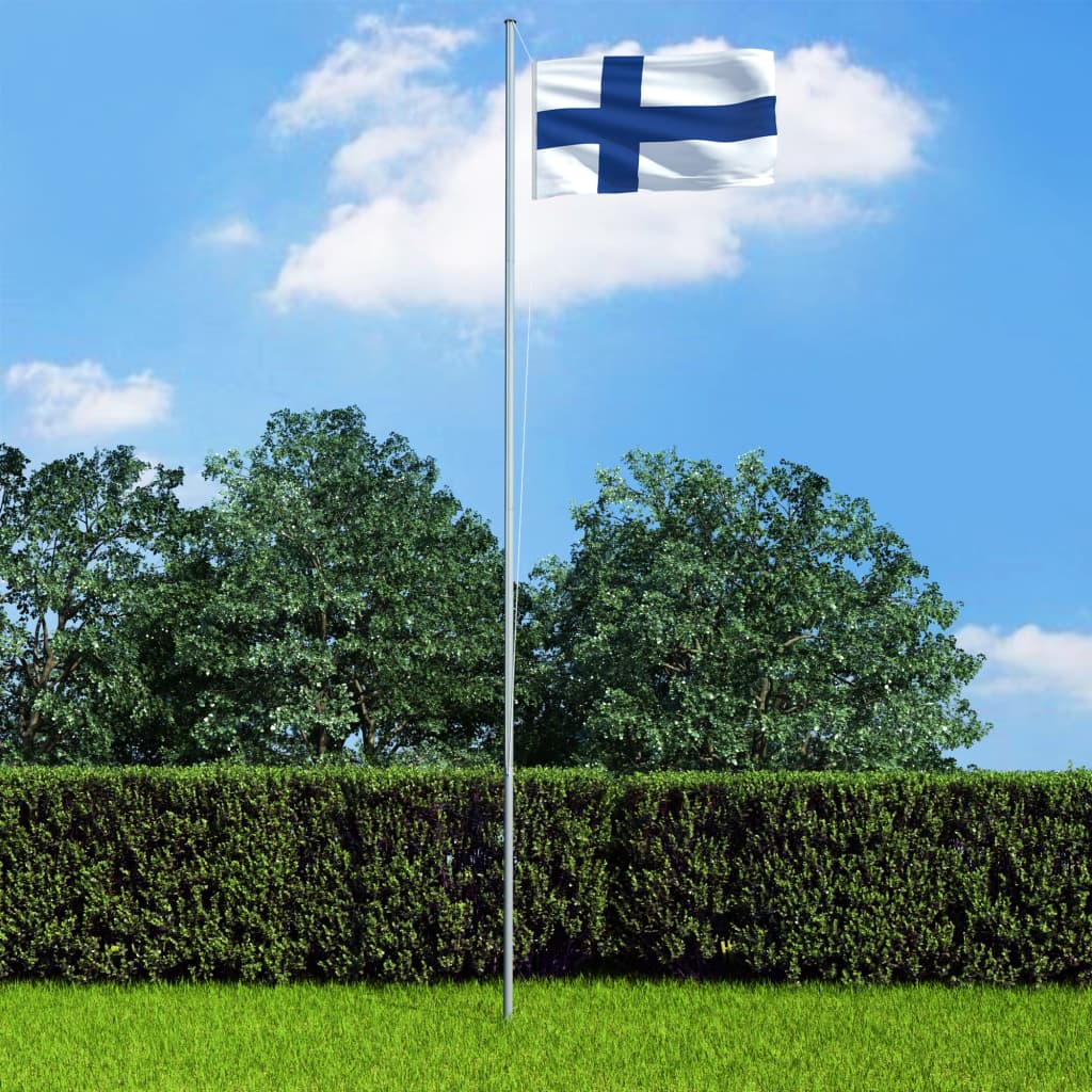 vidaXL Flagge Finnlands und Mast Aluminium 6,2 m