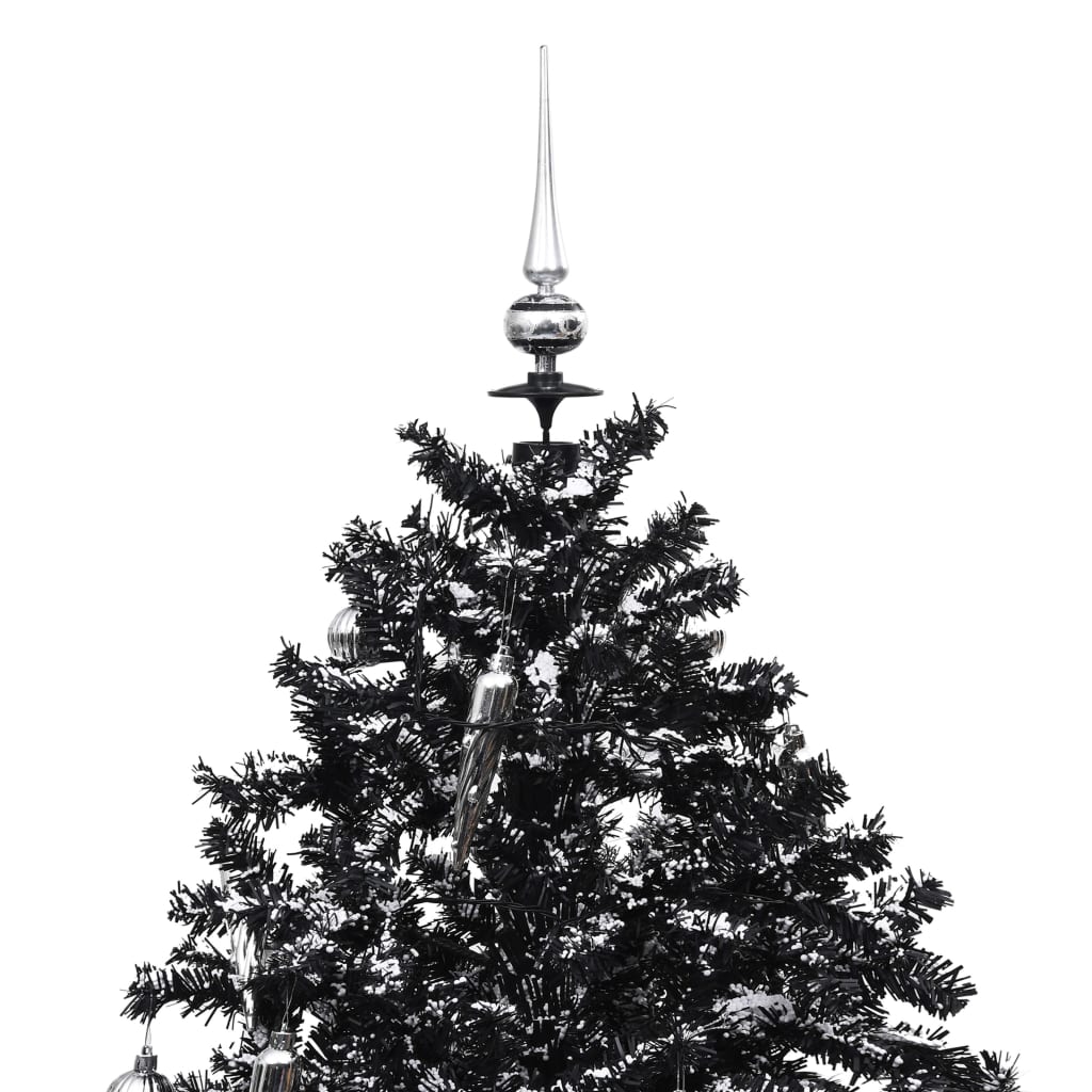 vidaXL Schneiender Weihnachtsbaum mit Schirmfuß Schwarz 190 cm PVC