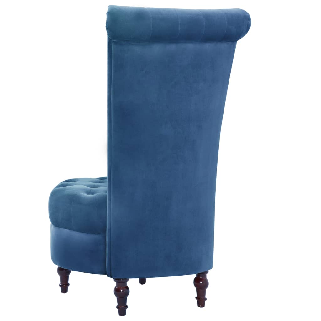 vidaXL Stuhl mit hoher Rückenlehne Blau Samt
