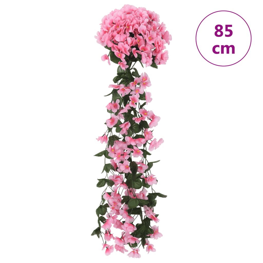 vidaXL Künstliche Blumengirlanden 3 Stk. Rosa 85 cm