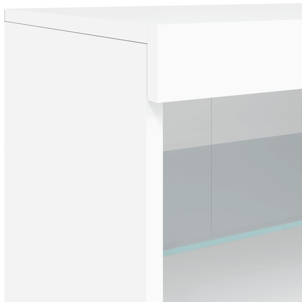 vidaXL Sideboard mit LED-Leuchten Weiß 181,5x37x67 cm