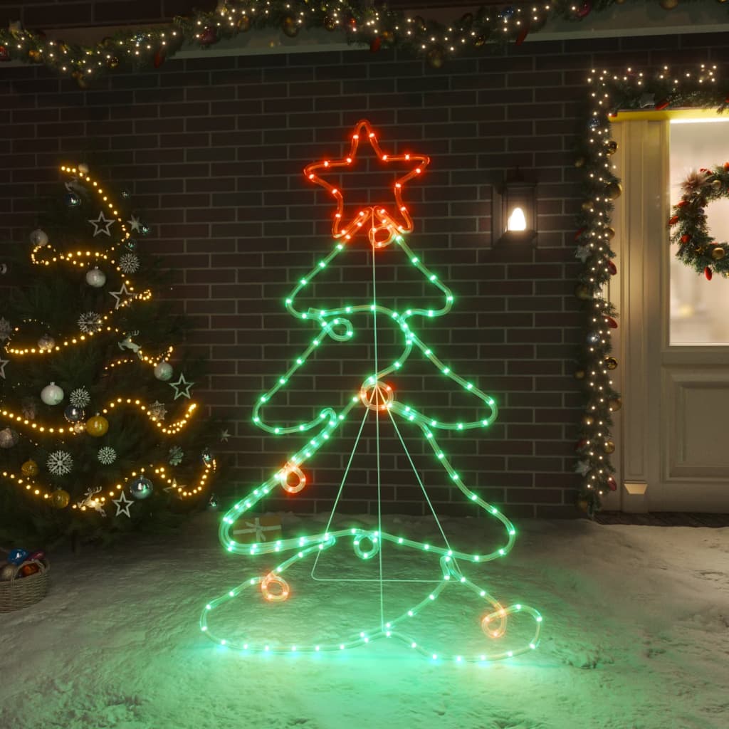 vidaXL LED-Silhouette Weihnachtsbaum 144 LEDs 88x56 cm