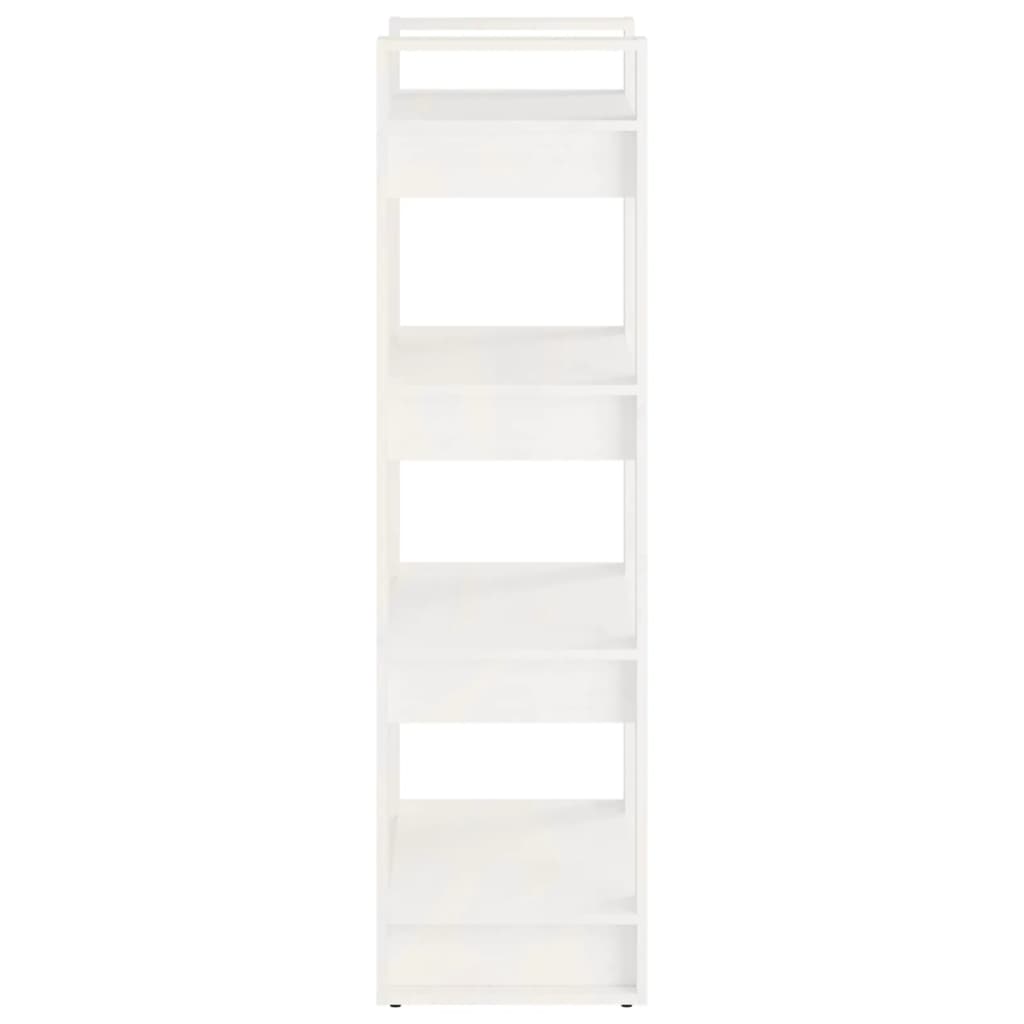 vidaXL Bücherregal/Raumteiler Weiß 60x35x125 cm Massivholz