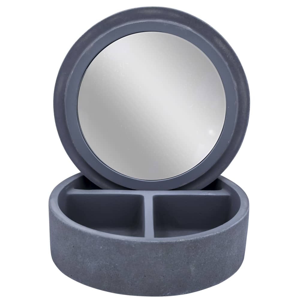 RIDDER Kosmetikbox mit Spiegel Zement Grau