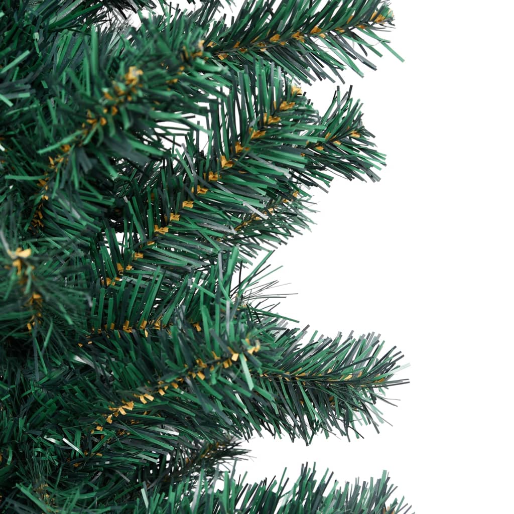 vidaXL Künstlicher Weihnachtsbaum Schlank mit LEDs & Kugeln Grün 150cm