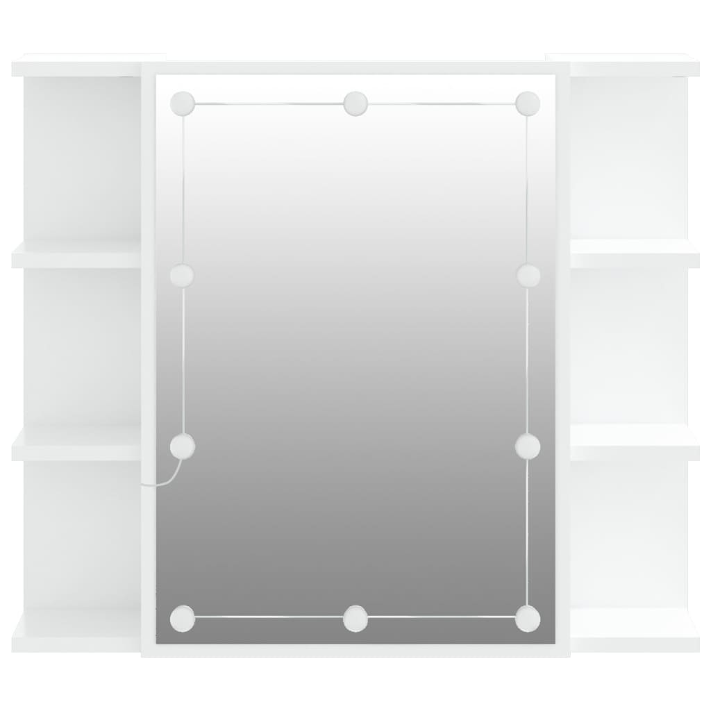 vidaXL Spiegelschrank mit LED Weiß 70x16,5x60 cm