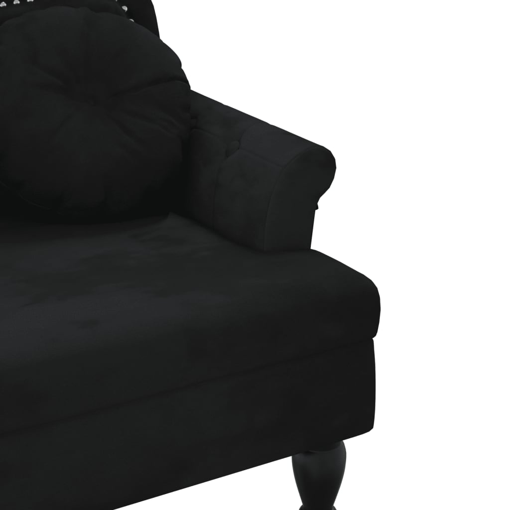 vidaXL Sitzbank mit Kissen Schwarz 120,5x65x75 cm Samt