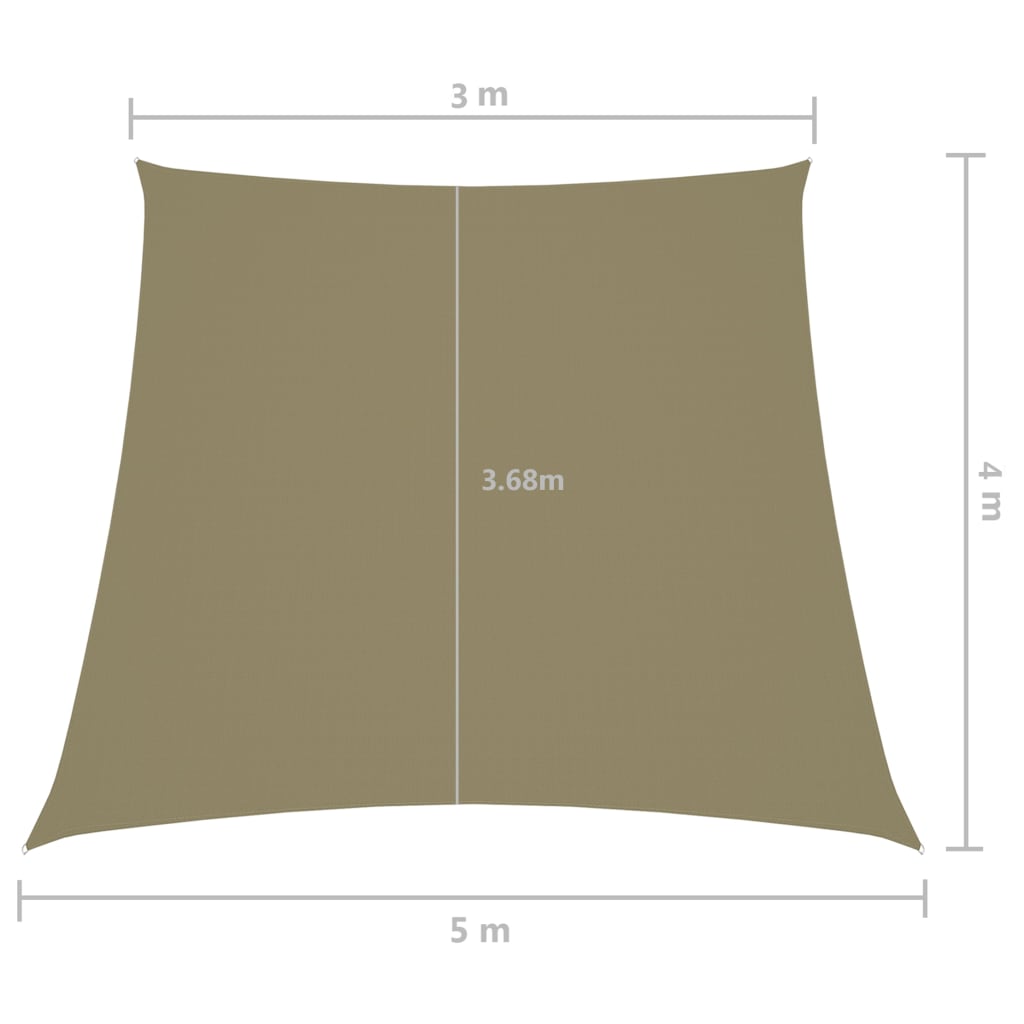 vidaXL Sonnensegel Oxford-Gewebe Trapezförmig 3/5x4 m Beige