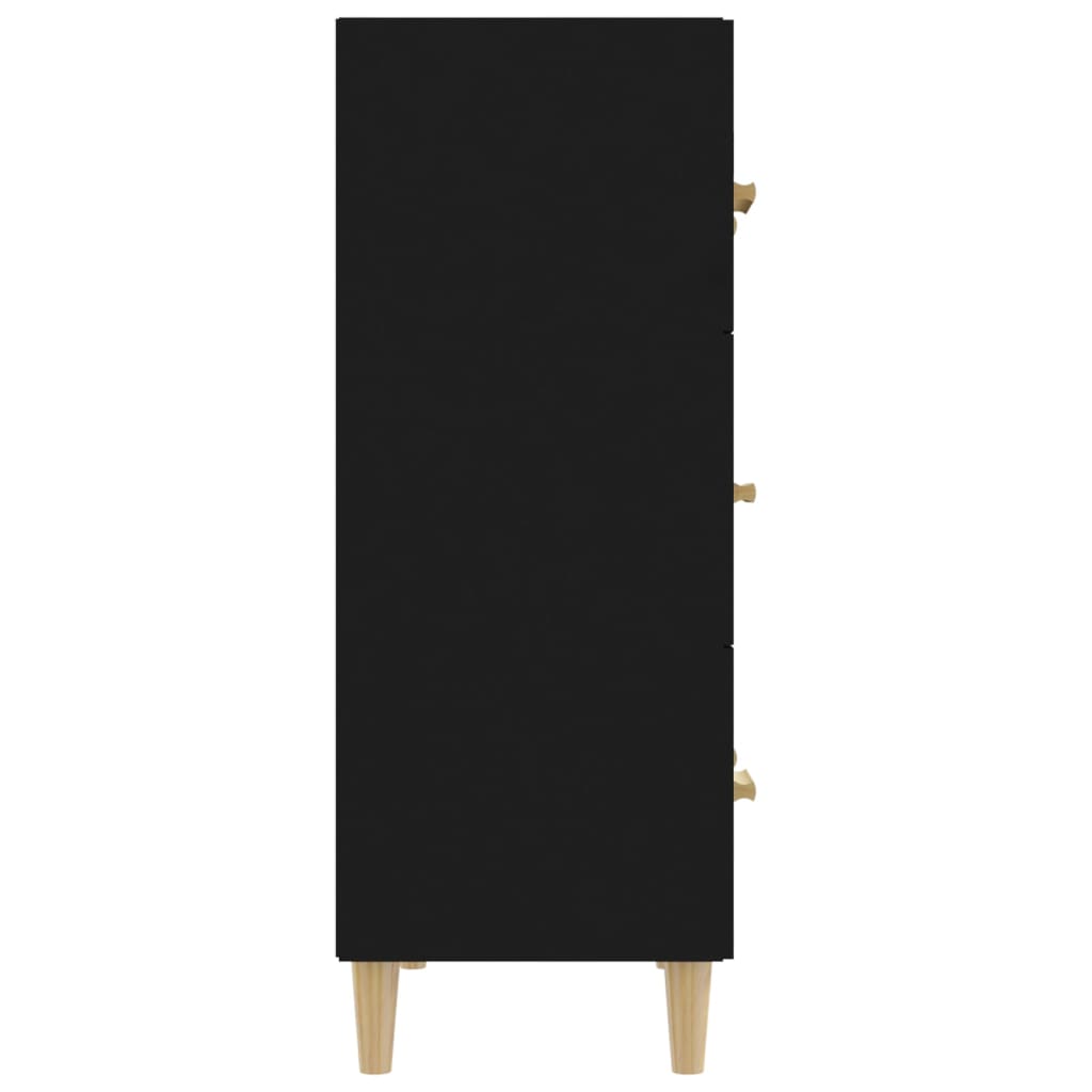 vidaXL Sideboard Schwarz 70x34x90 cm Holzwerkstoff