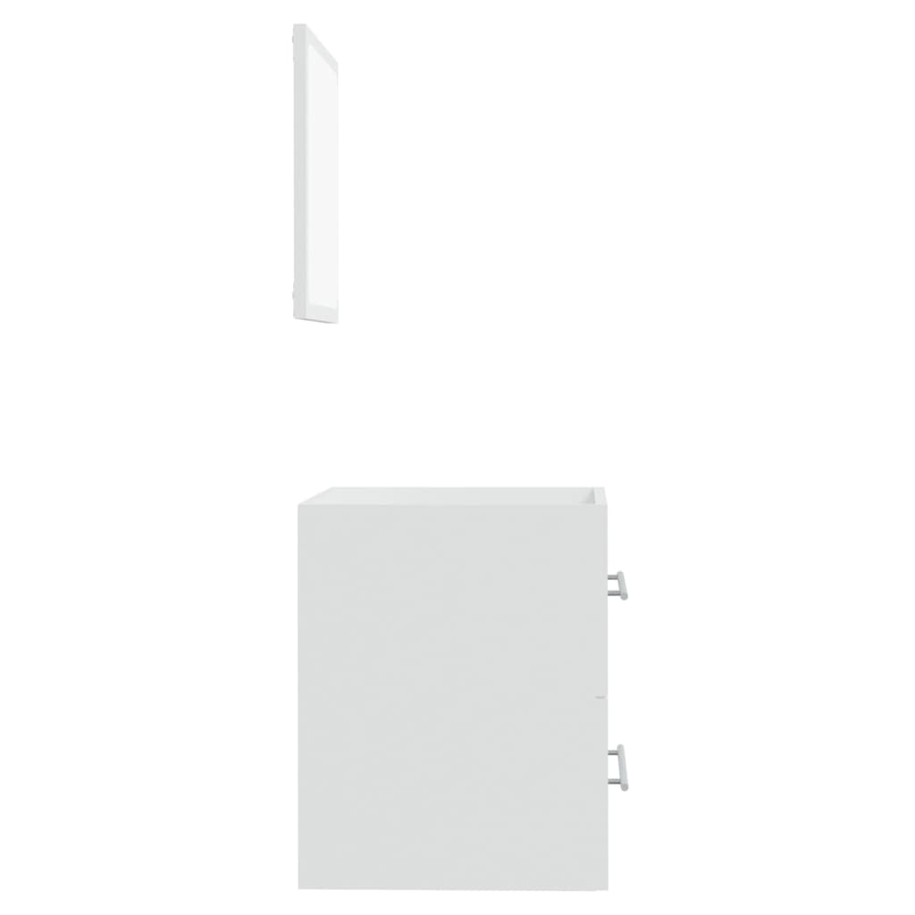 vidaXL Badschrank mit Spiegel Weiß 41x38,5x48 cm